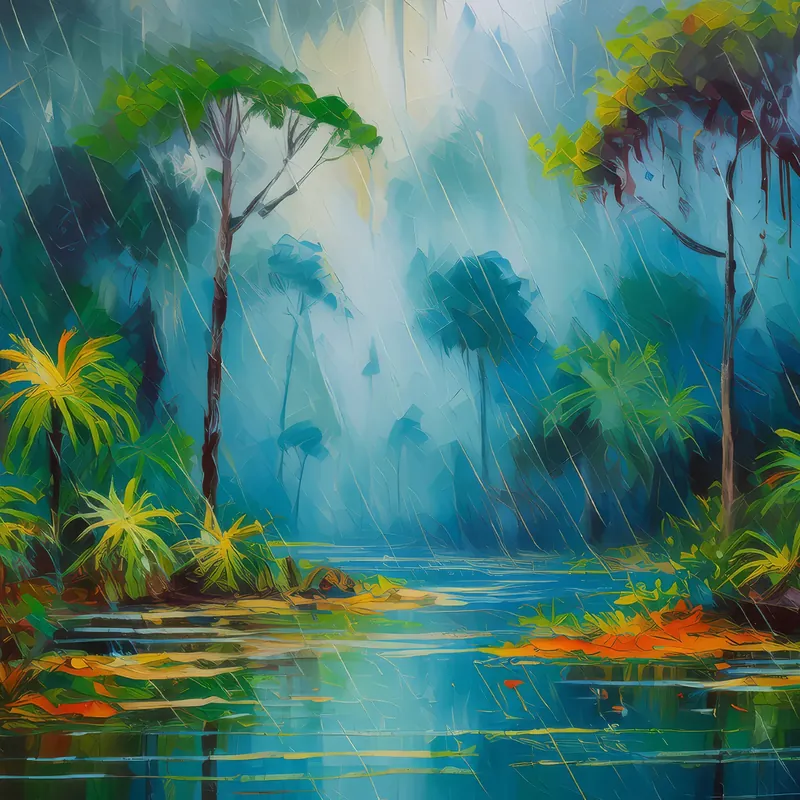 Painting: Swamp Rainstorm