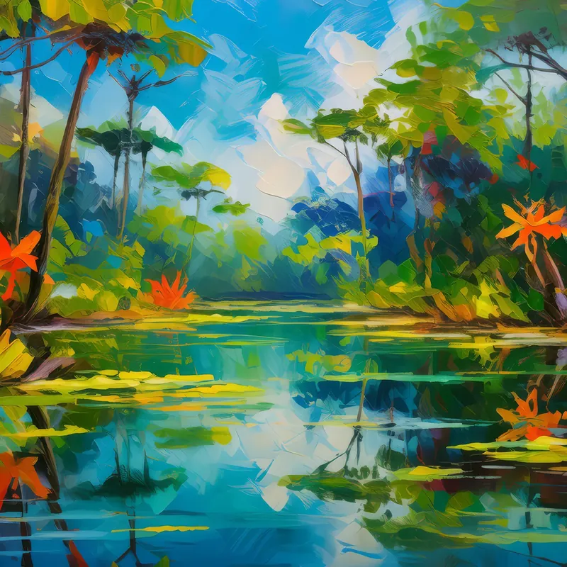 Painting: Swamp Reflection Pond