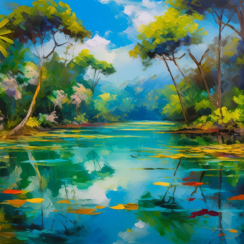 Painting: Swamp Reflection Pool
