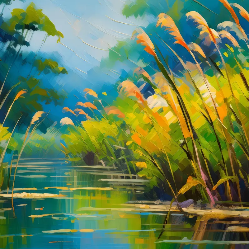 Painting: Swamp Tall Reeds