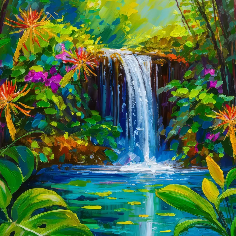 Painting: Swamp Waterfall Spray