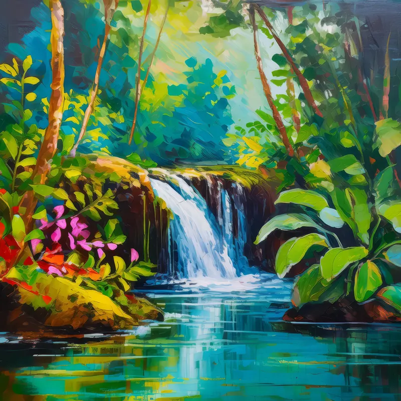 Painting: Swamp Waterfall