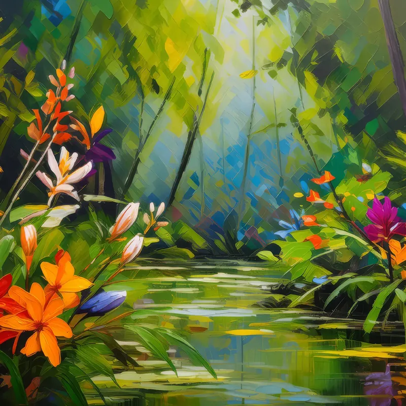 Painting: Swamp Wildflowers