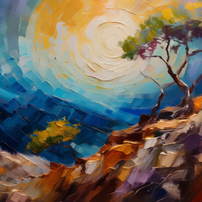 Painting: Timeless Tapestry on Craggy Canvas