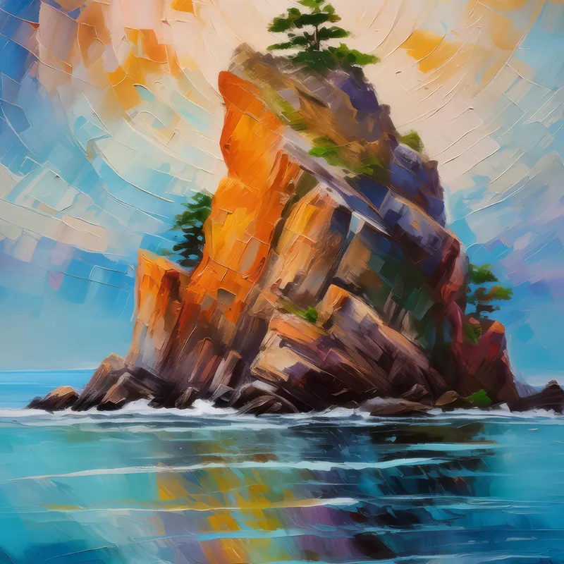 Painting: Tranquil Crag Tableau