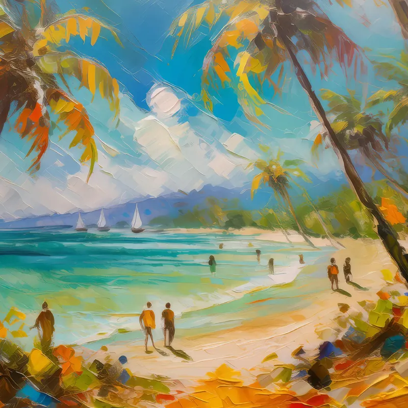 Painting: Tropical Beach at Noon