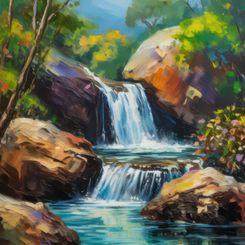 Painting: Tropical Dry Forest Cascade