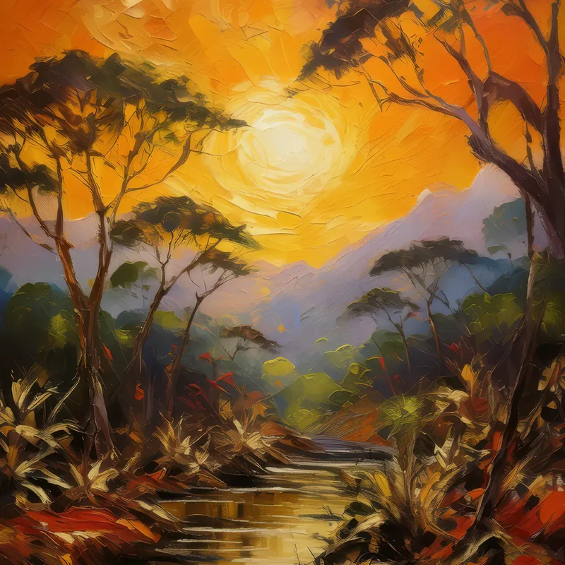 Painting: Tropical Dry Forest Sunset