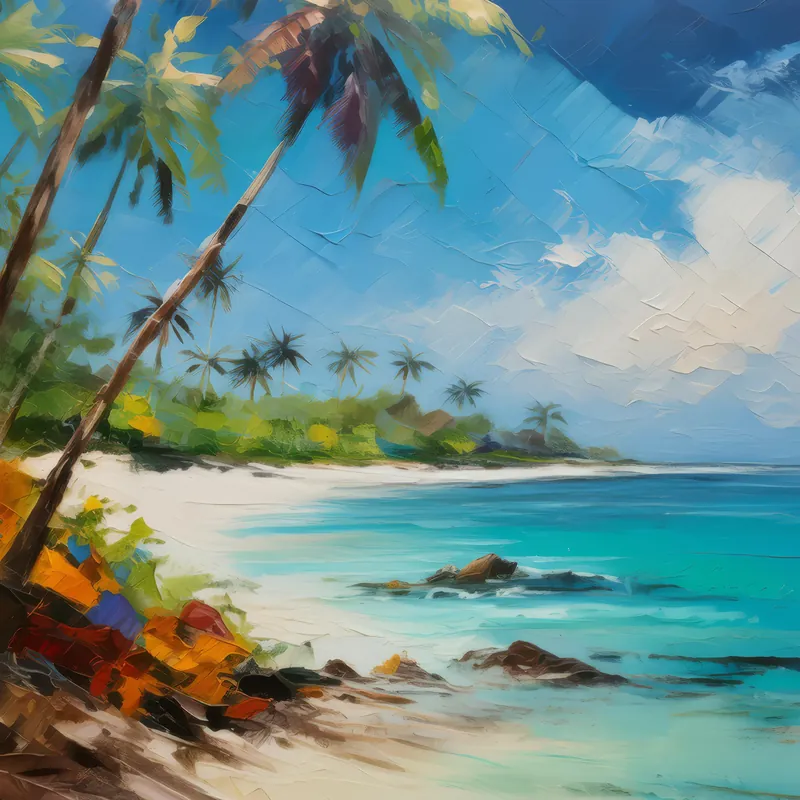 Painting: Tropical Island Getaway