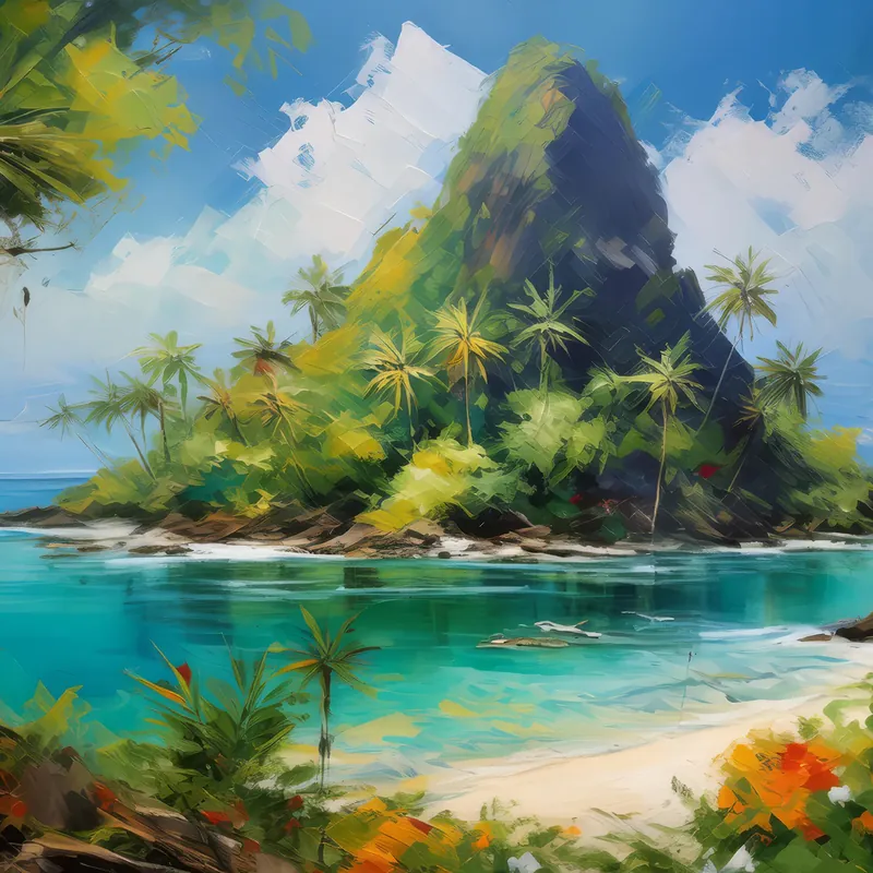 Painting: Tropical Island Oasis