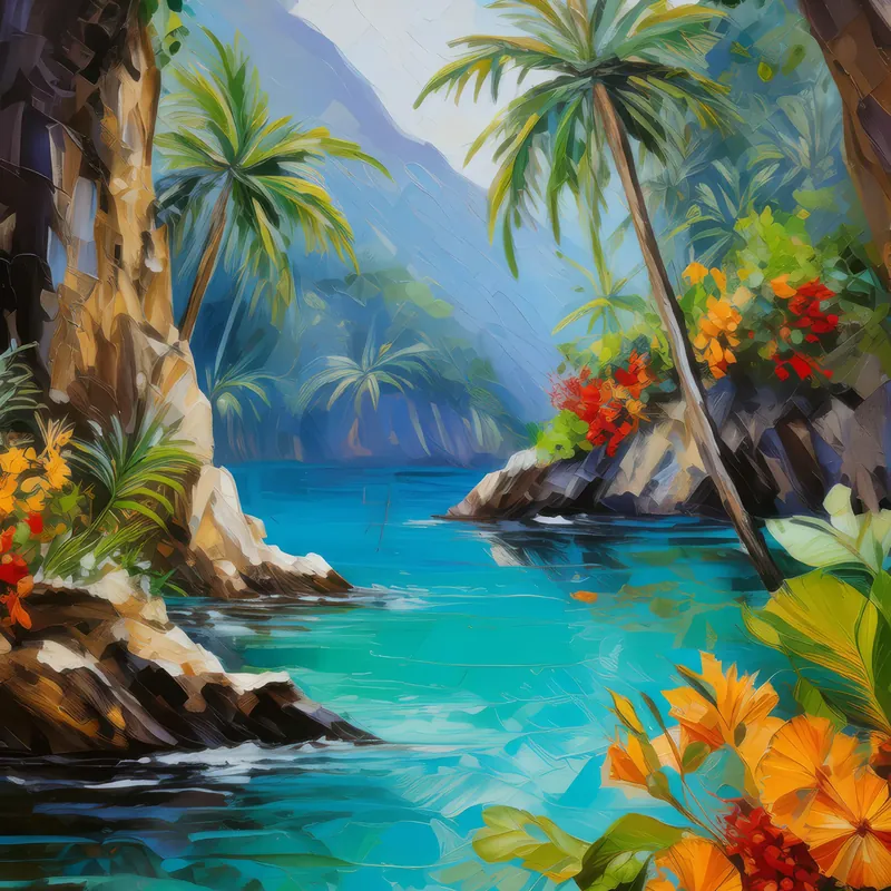 Painting: Tropical Lagoon Grotto