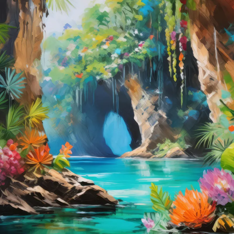 Painting: Tropical Paradise Grotto