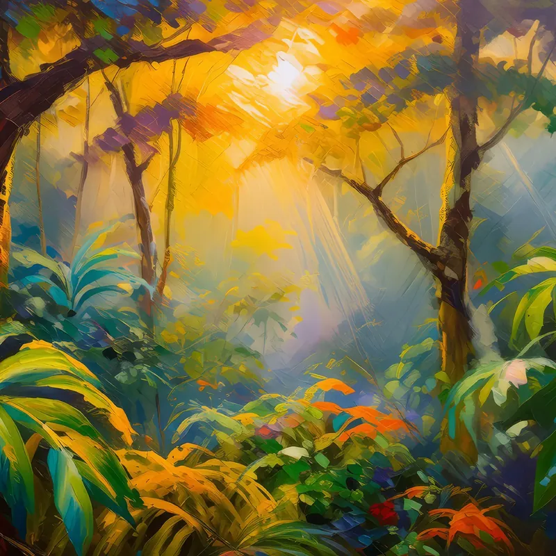 Painting: Tropical Rainforest Dawn