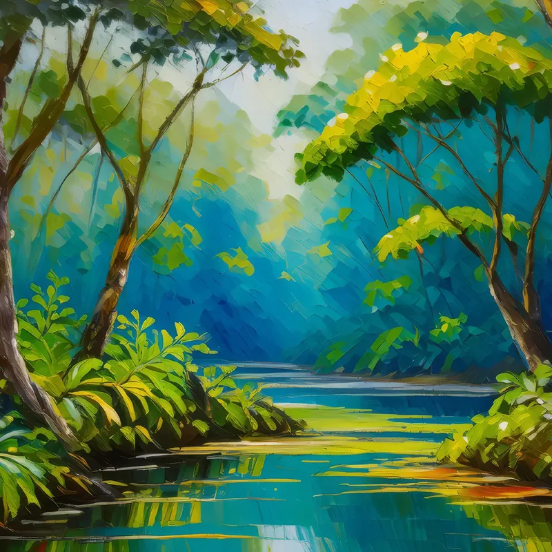 Painting: Tropical Swamp Canopy