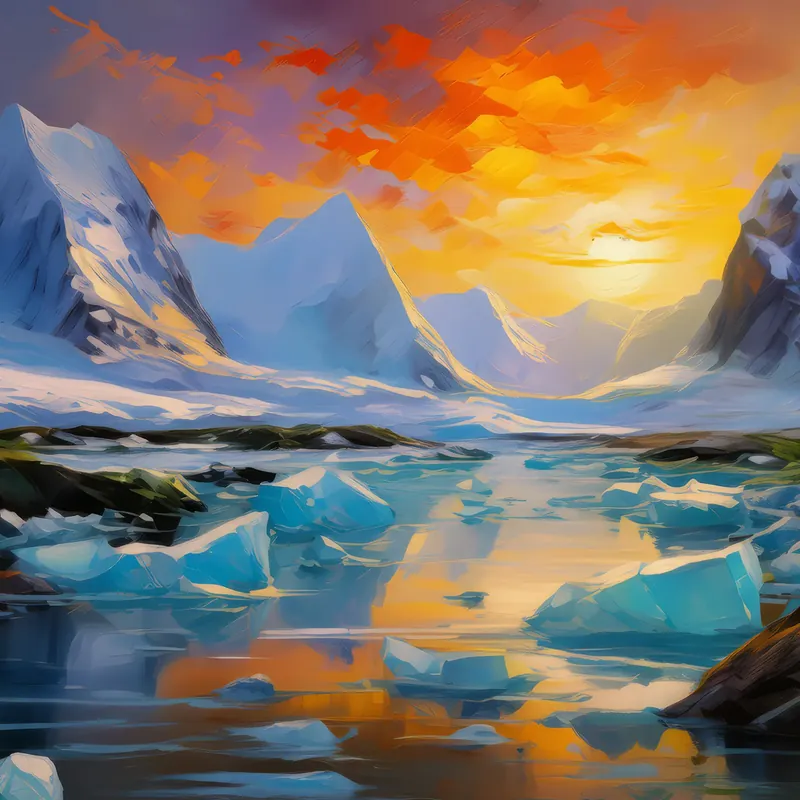 Painting: Tundra Ice Caps Melting