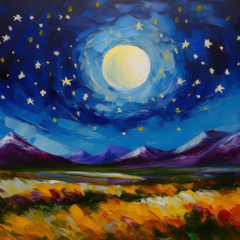 Painting: Tundra Under Starry Sky