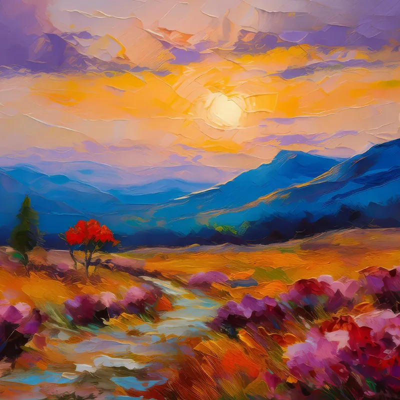 Painting: Twilight Calm in Alpine Desert