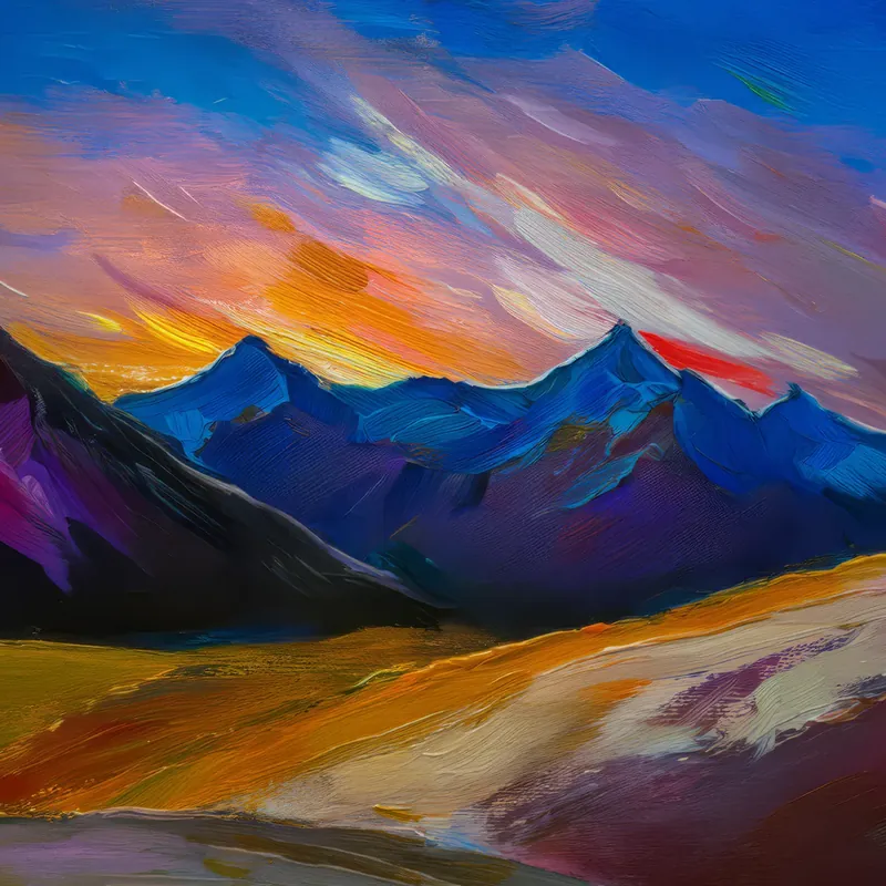 Painting: Twilight Over Alpine Desert
