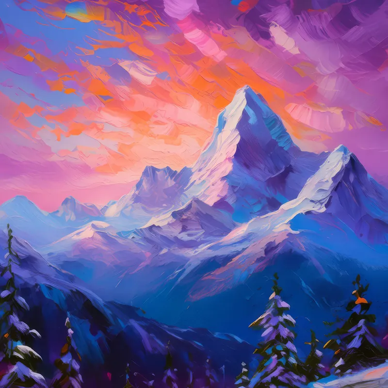 Painting: Twilight Over Alps