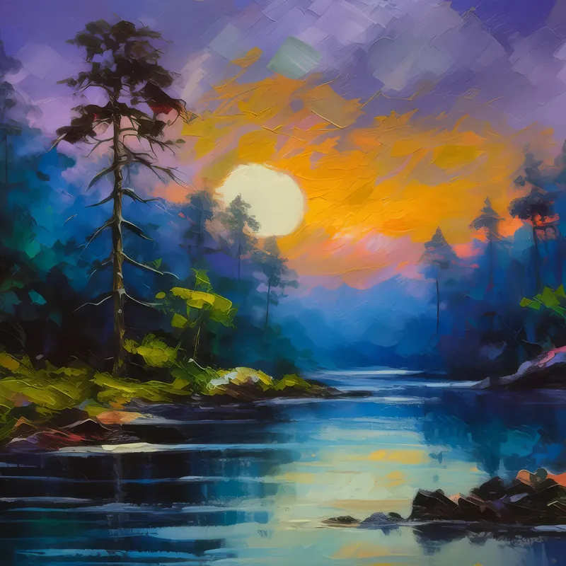 Painting: Twilight in the Forest
