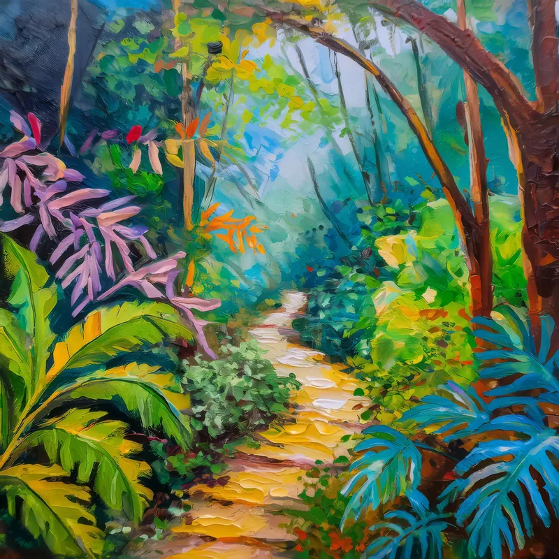 Painting: Undergrowth Jungle Trail