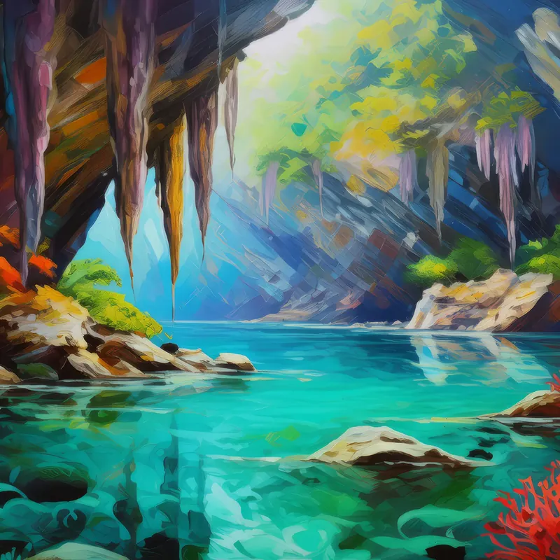 Painting: Underwater Cave Exploration