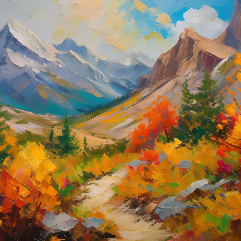 Painting: Vivid Autumn in Alpine Desert