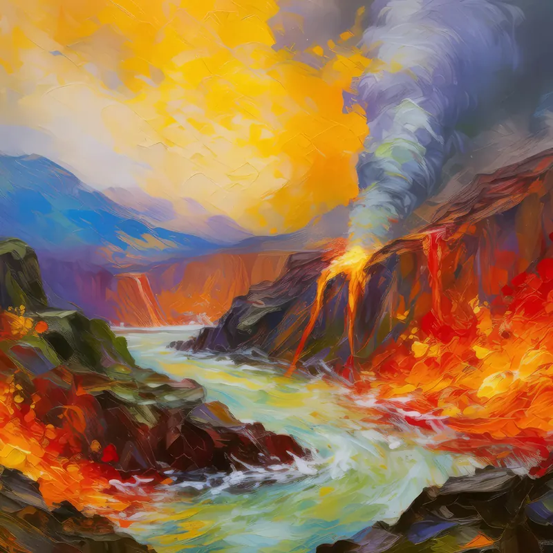 Painting: Volcanic Eruption Chasm