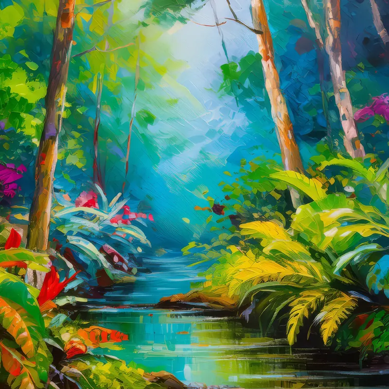 Painting: Whispering Jungle Stream