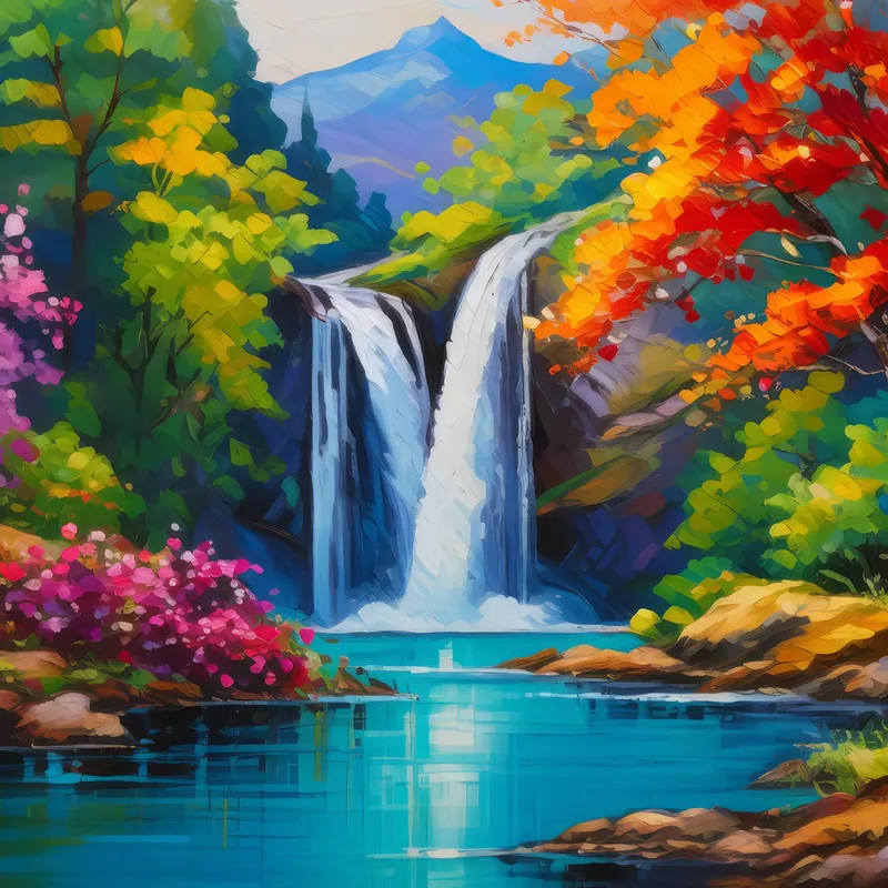 Painting: Whispering Waterfall Haven