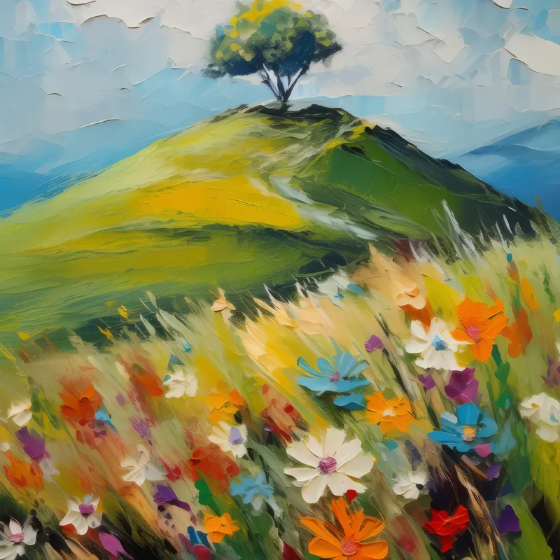 Painting: Wildflower Hill in Grassland