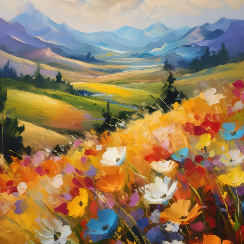 Painting: Wildflower Plateau Meadow