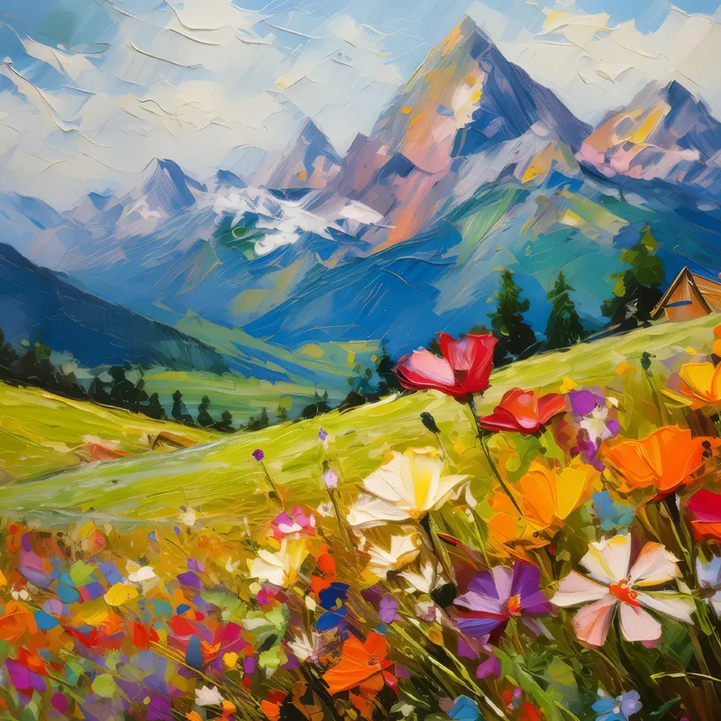 Painting: Wildflowers of the Alps
