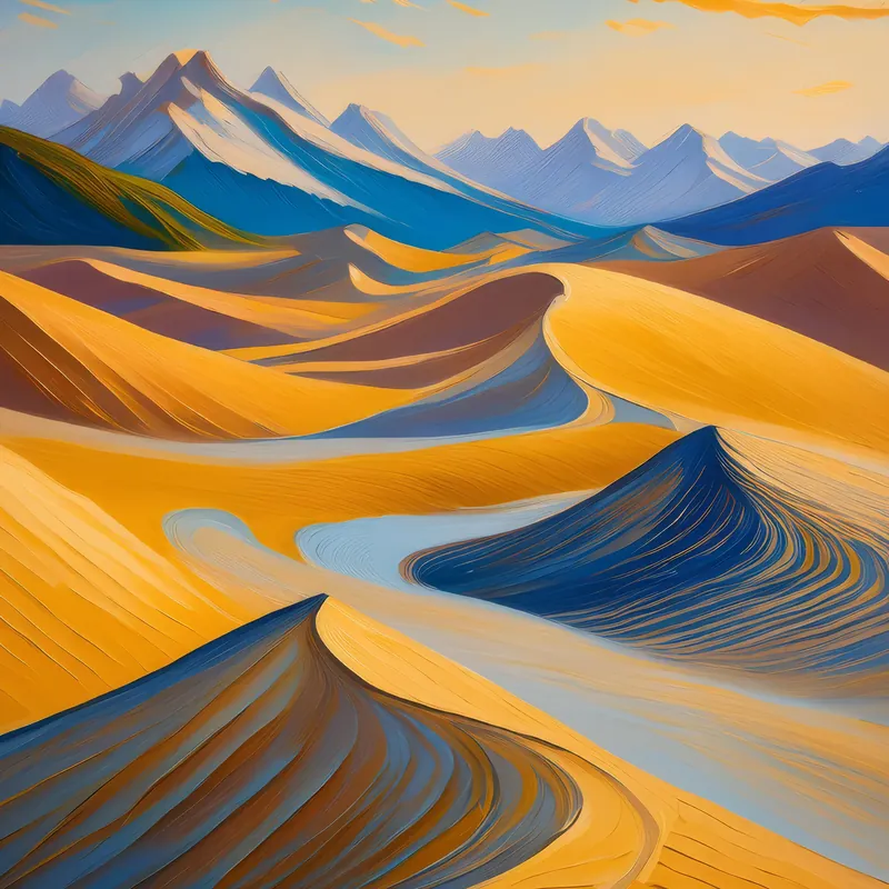 Painting: Wind-Swept Alpine Desert Vistas