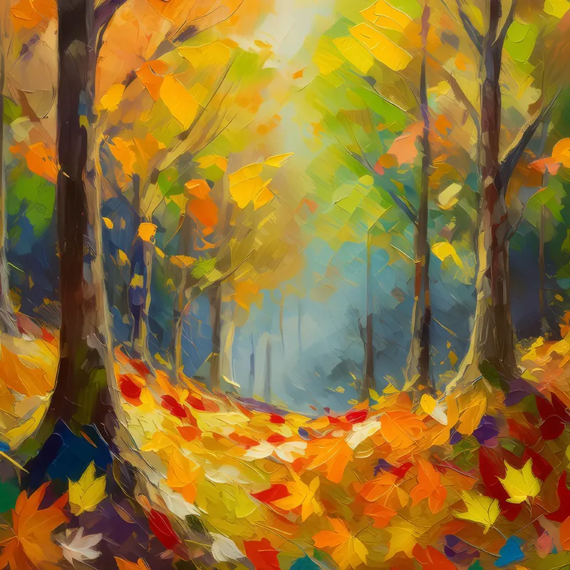 Painting: Windy Autumn Forest