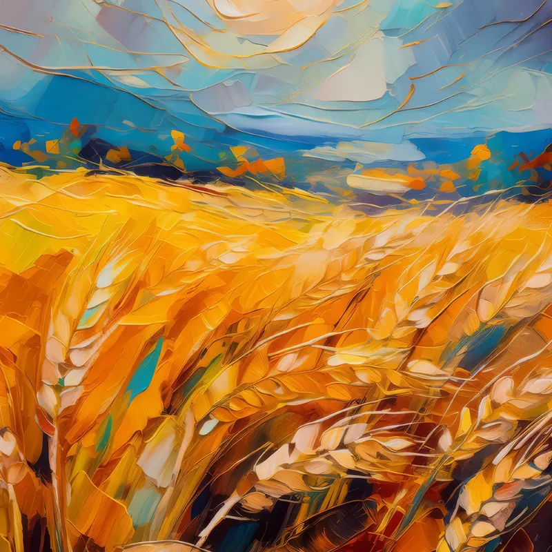 Painting: Windy Wheat Field