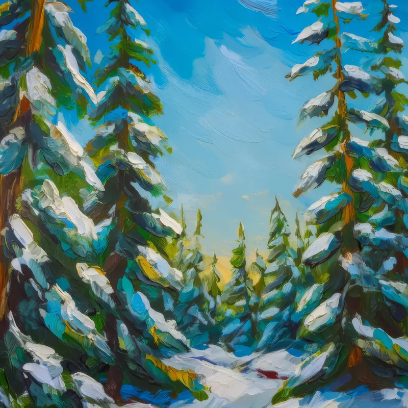 Painting: Winter Boreal Forest