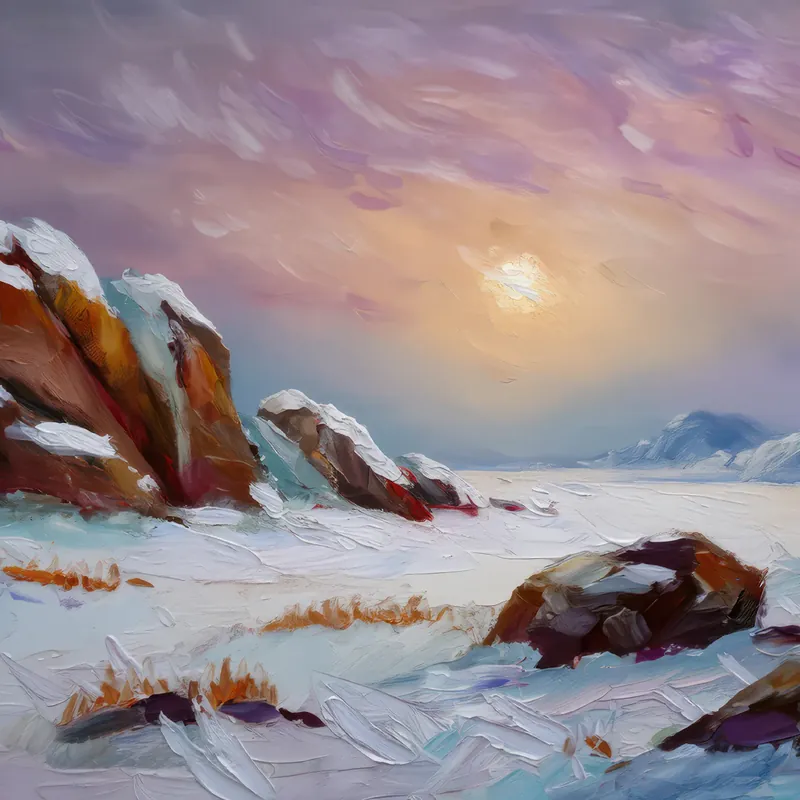 Painting: Winter Desert Landscape