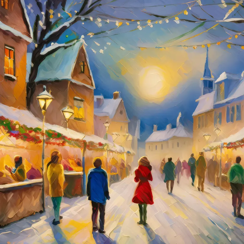 Painting: Winter Festival on Main Street