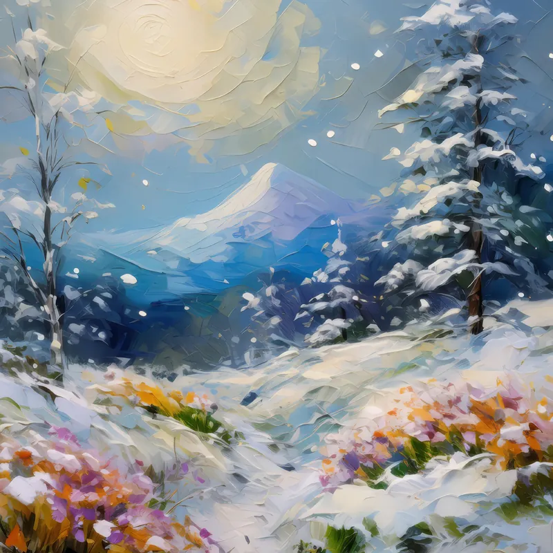 Painting: Winter Knoll Snowfall