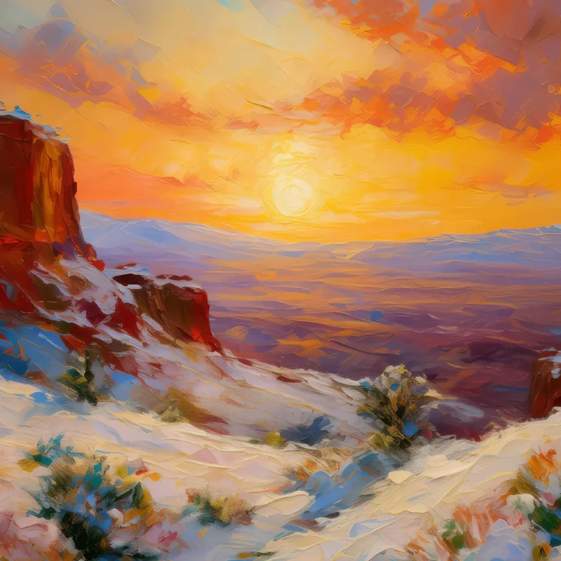 Painting: Winter Mesa Sunset