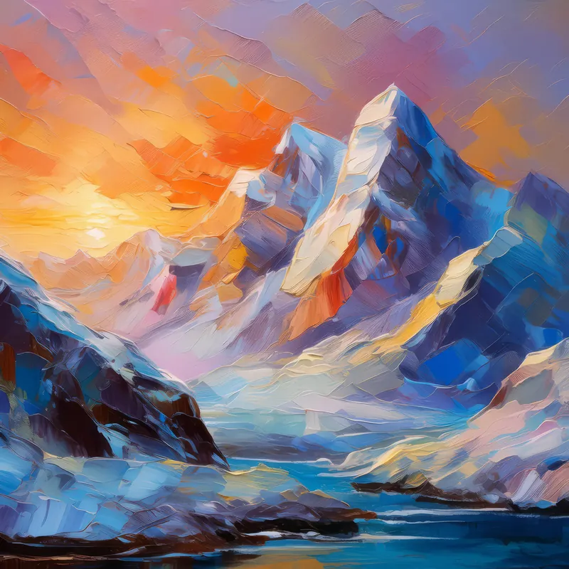 Painting: Winter Mountain Dawn