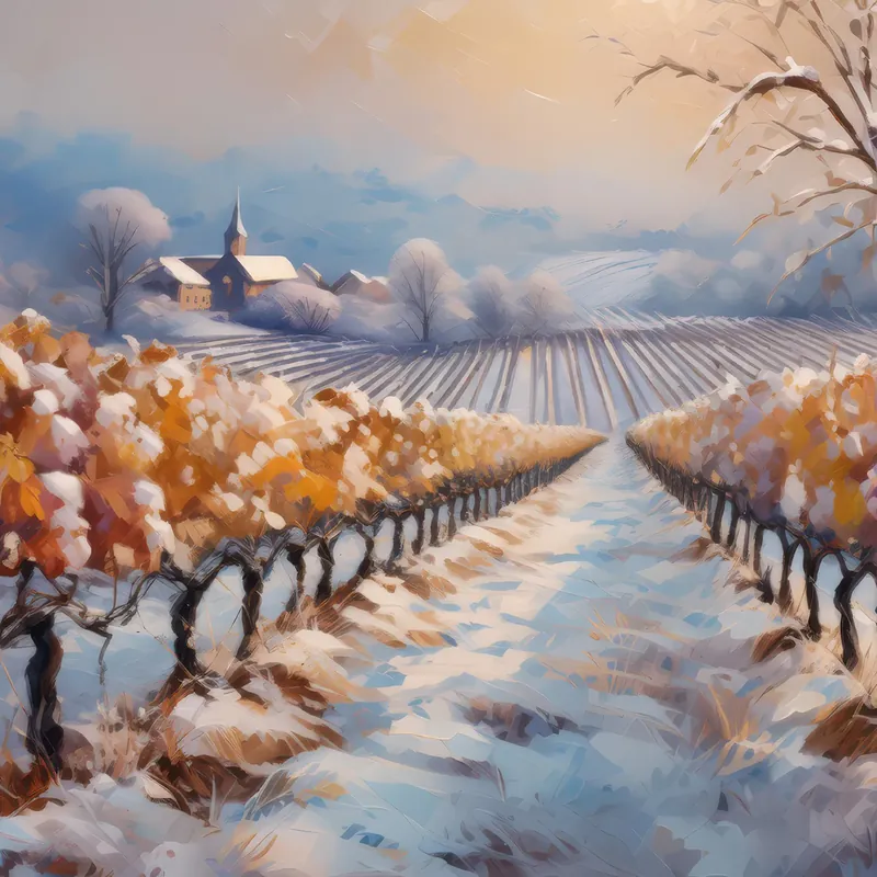 Painting: Winter Vineyard Frost