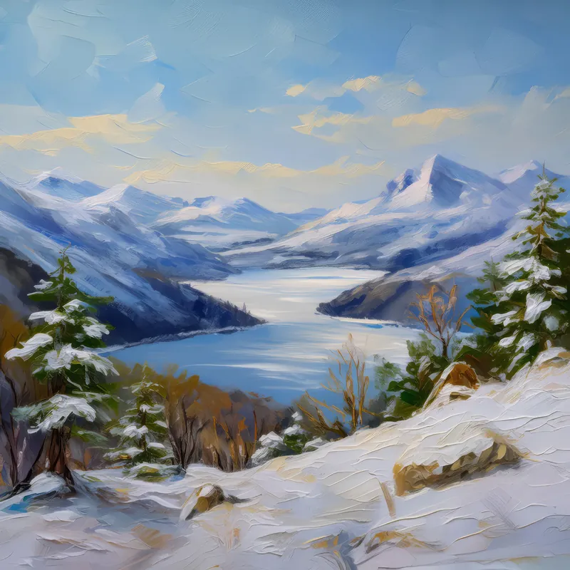 Painting: Winter Vista from Snowy Hill