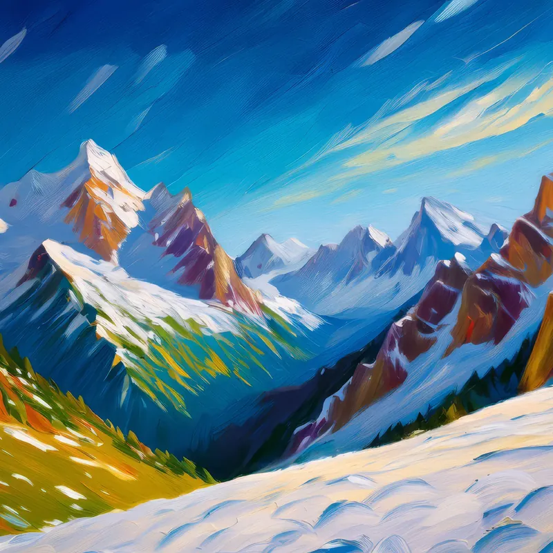 Painting: Winter’s Alpine Majesty